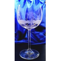 Lsg-Crystal Skleničky na červené víno Burgund ručně broušené ryté dekor Kanta ...