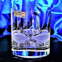 Whisky Glas/ Whiskygläser Hand geschliffen Muster Kante Barline-154  280ml 6 Stück.