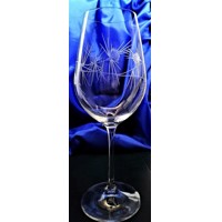 LsG-Crystal Skleničky broušené na víno červené dekor Bodlák Viola-550ml 4 ks....