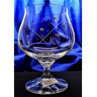 Weinbrand Glas/ Cognac Glas mit SWAROVSKI Kristallen Hand geschliffenes Muster Karla CO-696 250ml 6 Stück.