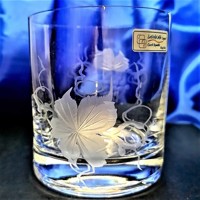 Whisky Glas/ Whiskygläser Hand geschliffen Muster Weinlaub Geschenkkarton WH-6...