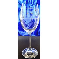 LsG Crystal Skleničky s krystaly SWAROVSKI na bílé víno ručně broušené dekor C...