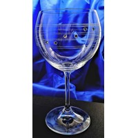 Rotwein Glas/ Burgund Glas mit Swarovski Steinen (6) Hand geschliffen  Eva-871...