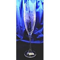 Sektkelch/ Champagner Glas Hand geschliffen Alt Gravur Rose-1012 220 ml 6 Stüc...