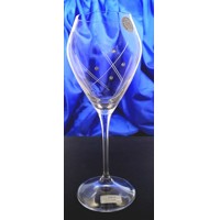 LsG-Crystal Skleničky Swarovski na bílé víno broušené/ ryté dekor Carla Cx-334...