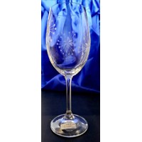 LsG Crystal Skleničky na bílé víno ručně broušené ryté dekor Vločka dárkové ba...