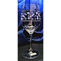 LsG-Crystal Sklenice skleničky na červené bíle víno ručně broušené ryté dekor Pointille dárkové balení saténLara-3414 450ml 6 Ks.