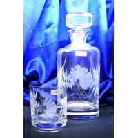 LsG-Crystal Whisky set ručně broušené dekor Šípek dárkové balení satén LA-3504 1000ml 6+1 Ks.