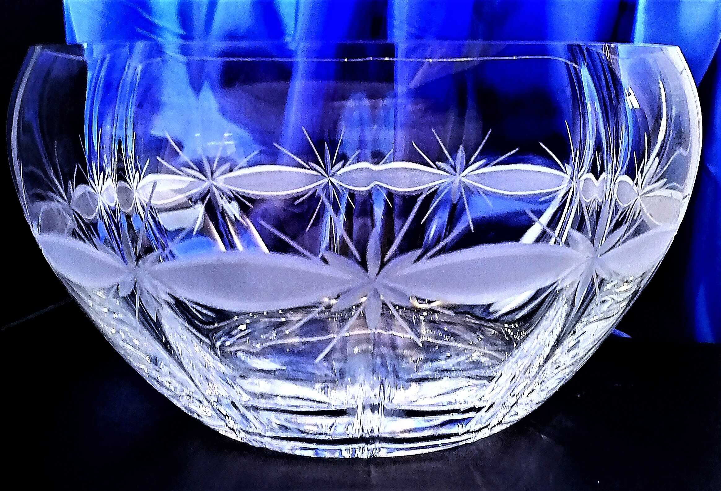 LsG-Crystal Skleněná mísa broušená optické sklo dekor Kanta  MI-105 130 x 230 mm 3000 ml 1 Ks.