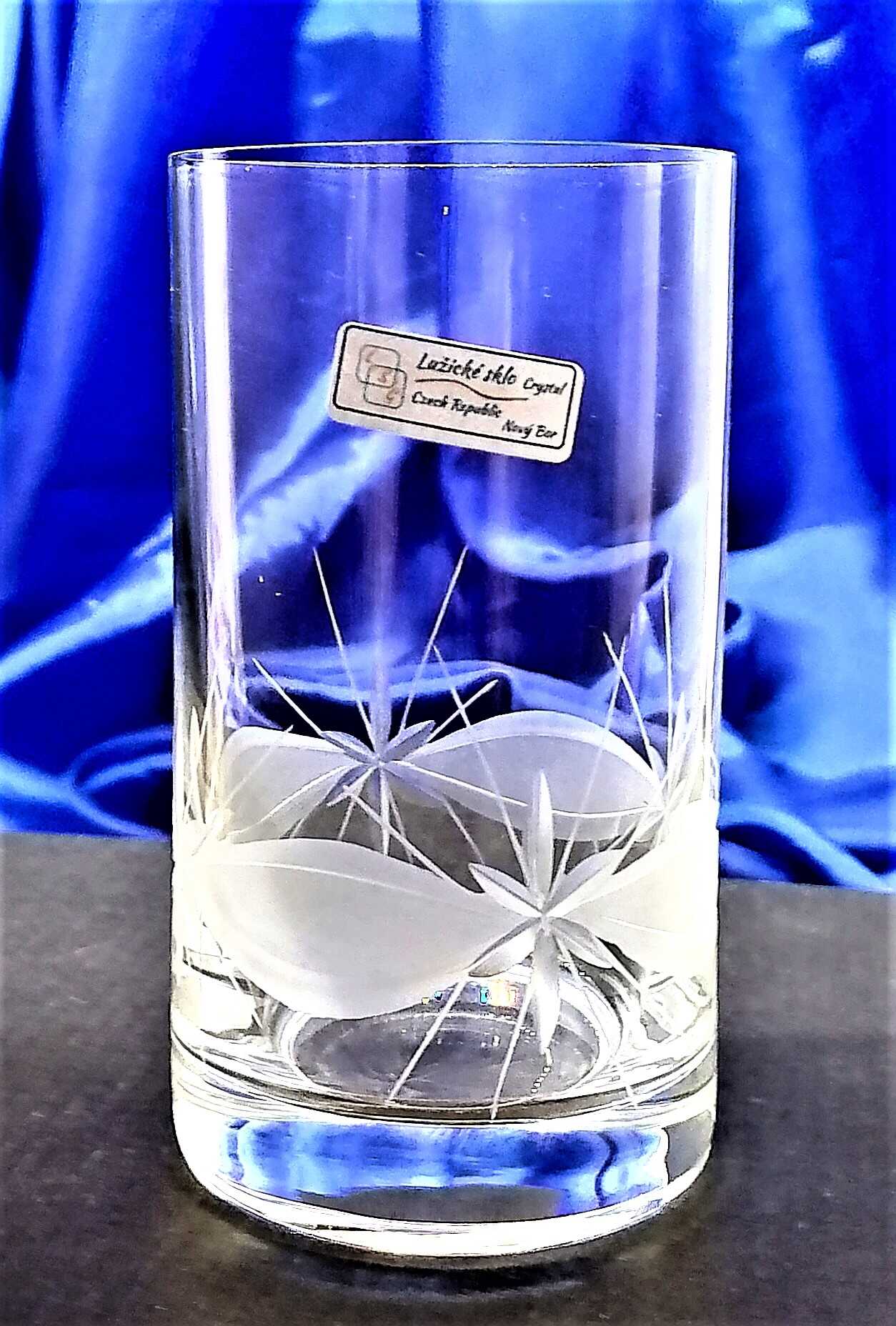 Wassergläser/ Whisky Glas Kristallgläser Hand geschliffen Kante VU-141 230 ml 6 Stück.