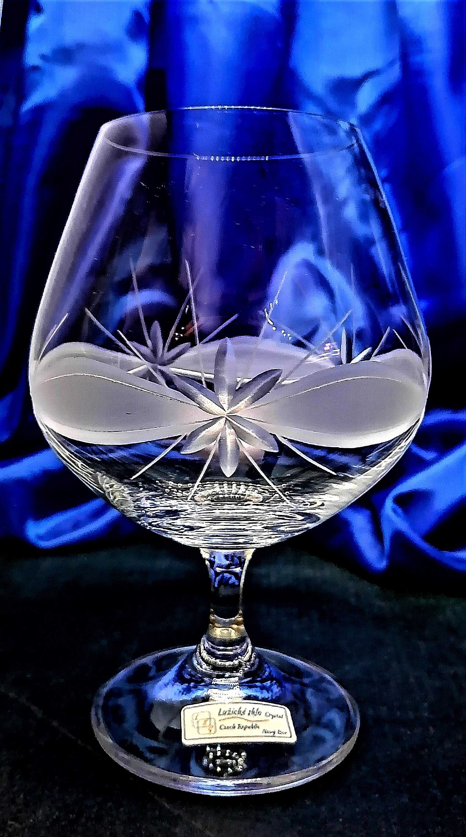 LsG-Crystal sklenice Skleničky broušené na koňak Napoleonka dekor Kanta dárkové balení satén DV-155 400 ml 6 Ks.