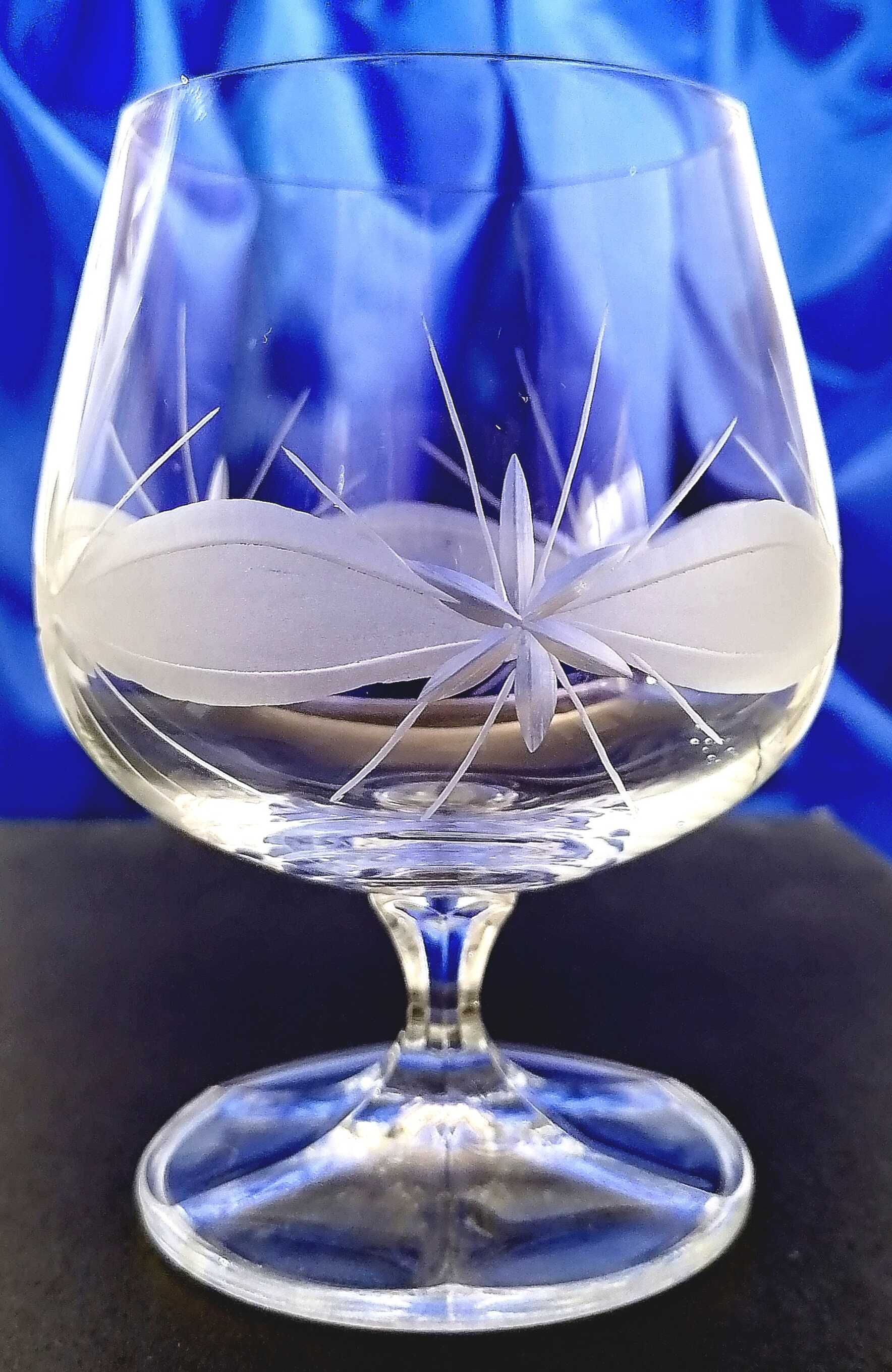 LsG-Crystal sklenice Skleničky na koňak ručně broušené dekor Kanta Christine-199 250 ml 6 Ks.