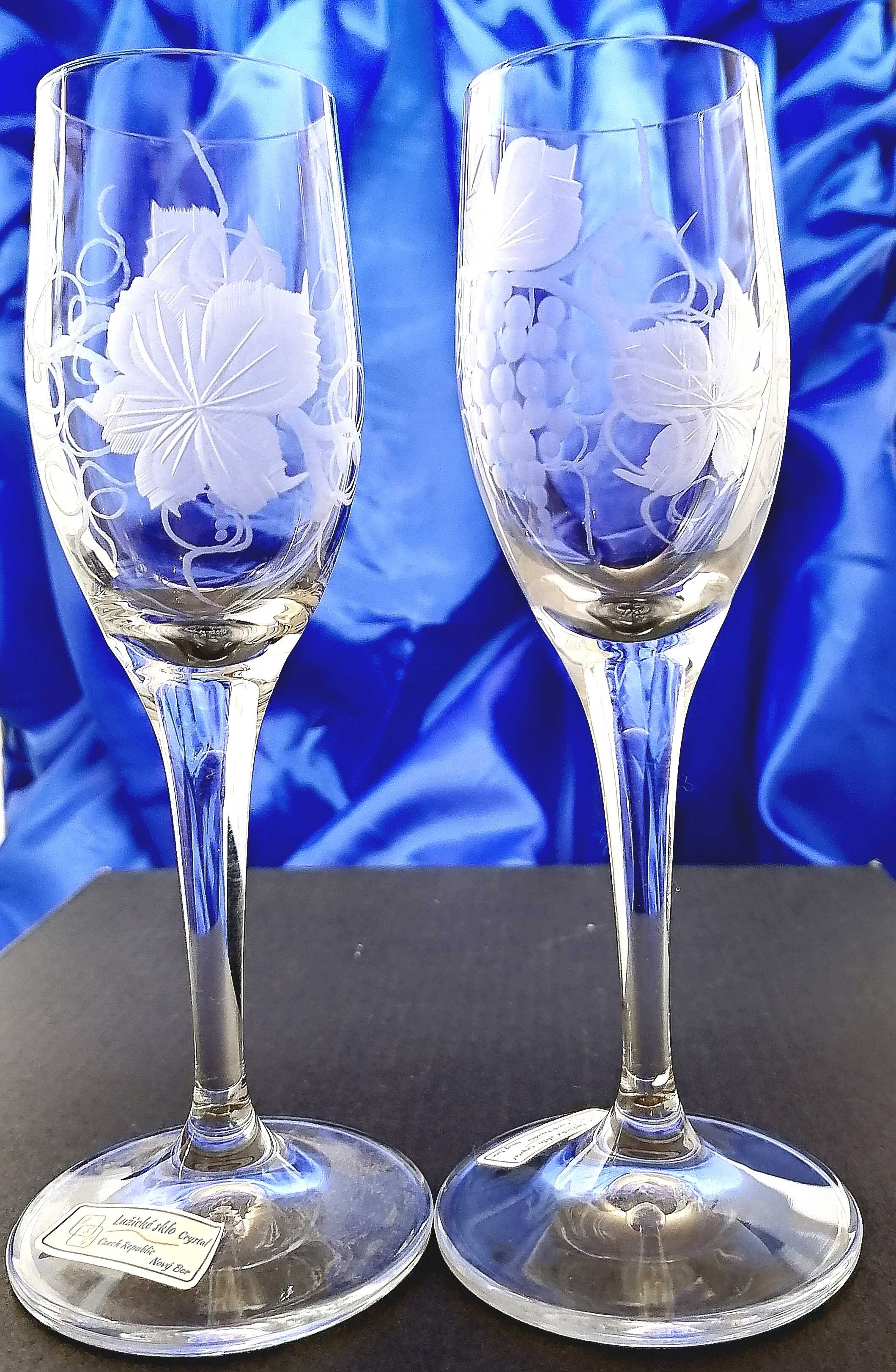 LsG-Crystal Skleničky na likér ručně ryté broušené dekor Víno L-221 60ml 6 Ks.