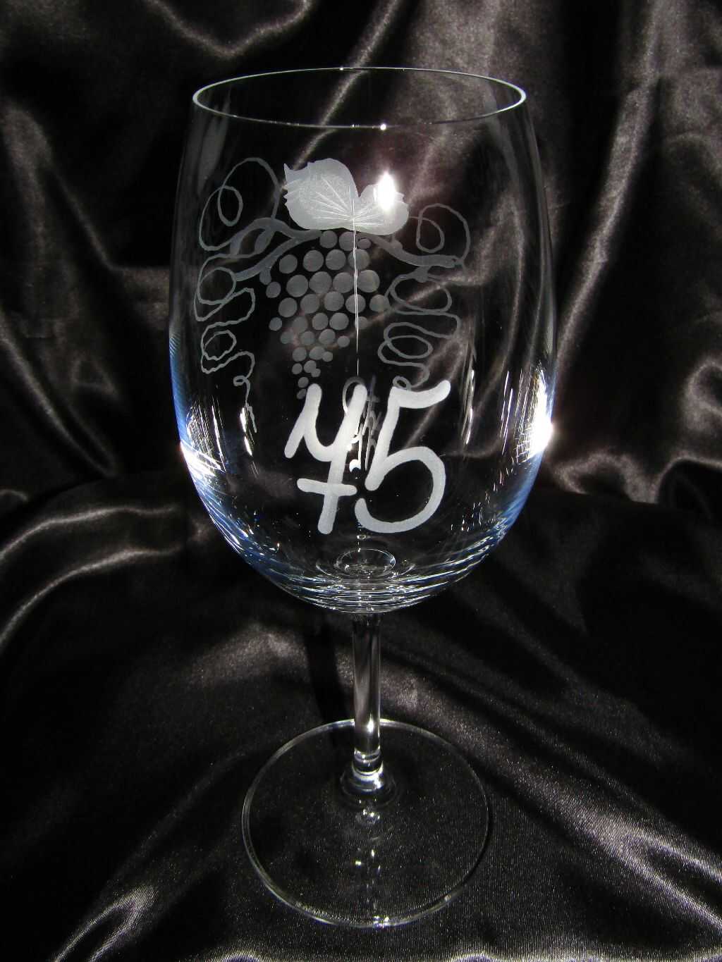 LsG-Crystal Jubilejka sklenička číše broušená na víno dekor Víno J-239 450 ml 1 Ks.