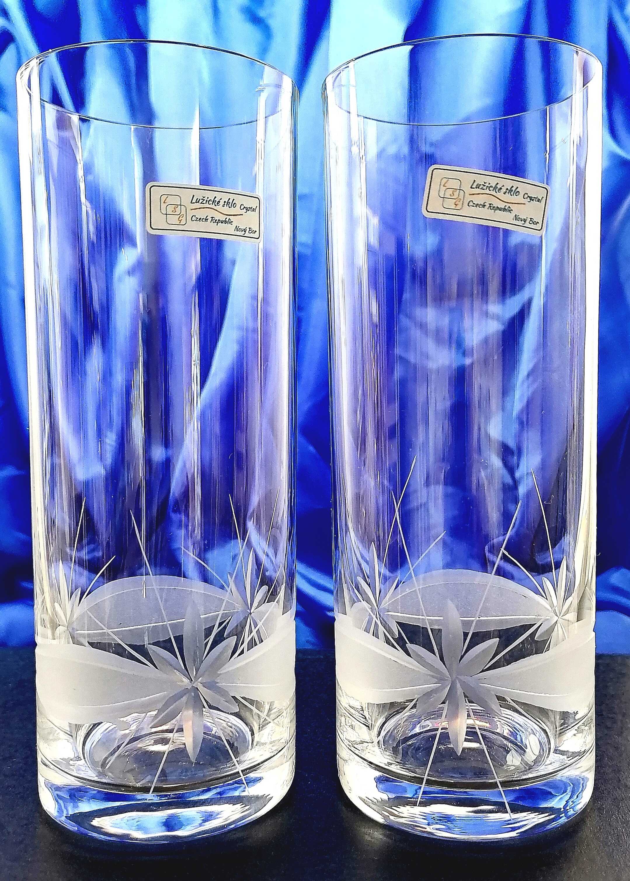 Wasserglas/ Longdrink Kristallgläser Hand geschliffen Muster Rose CX-309 340 ml 6 Stück.