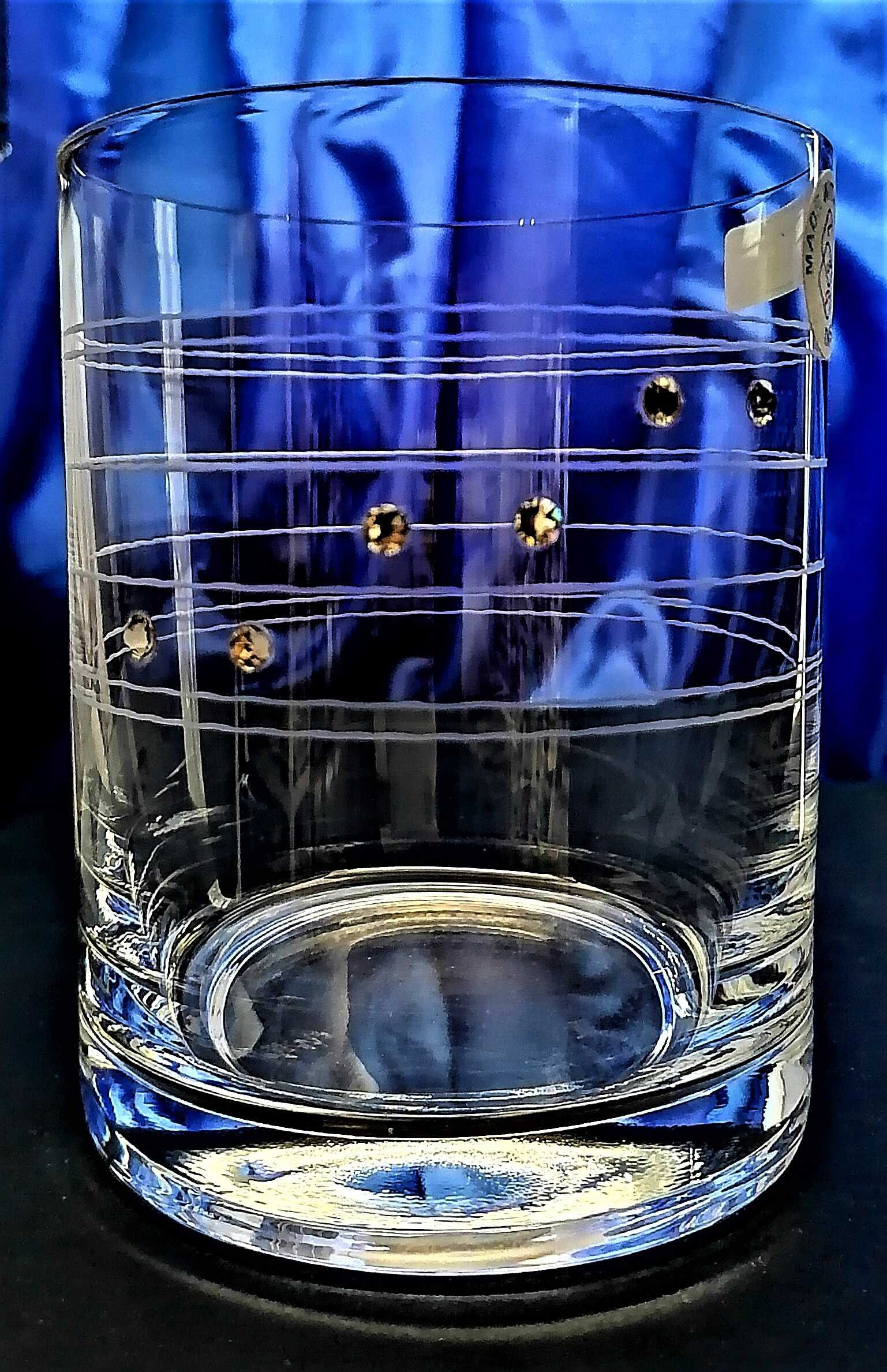 Whisky Glas/ Whiskygläser Hand geschliffen mit SWAROVSKI Kristallen Muster Hanna CL-532 280 ml 6 Stü