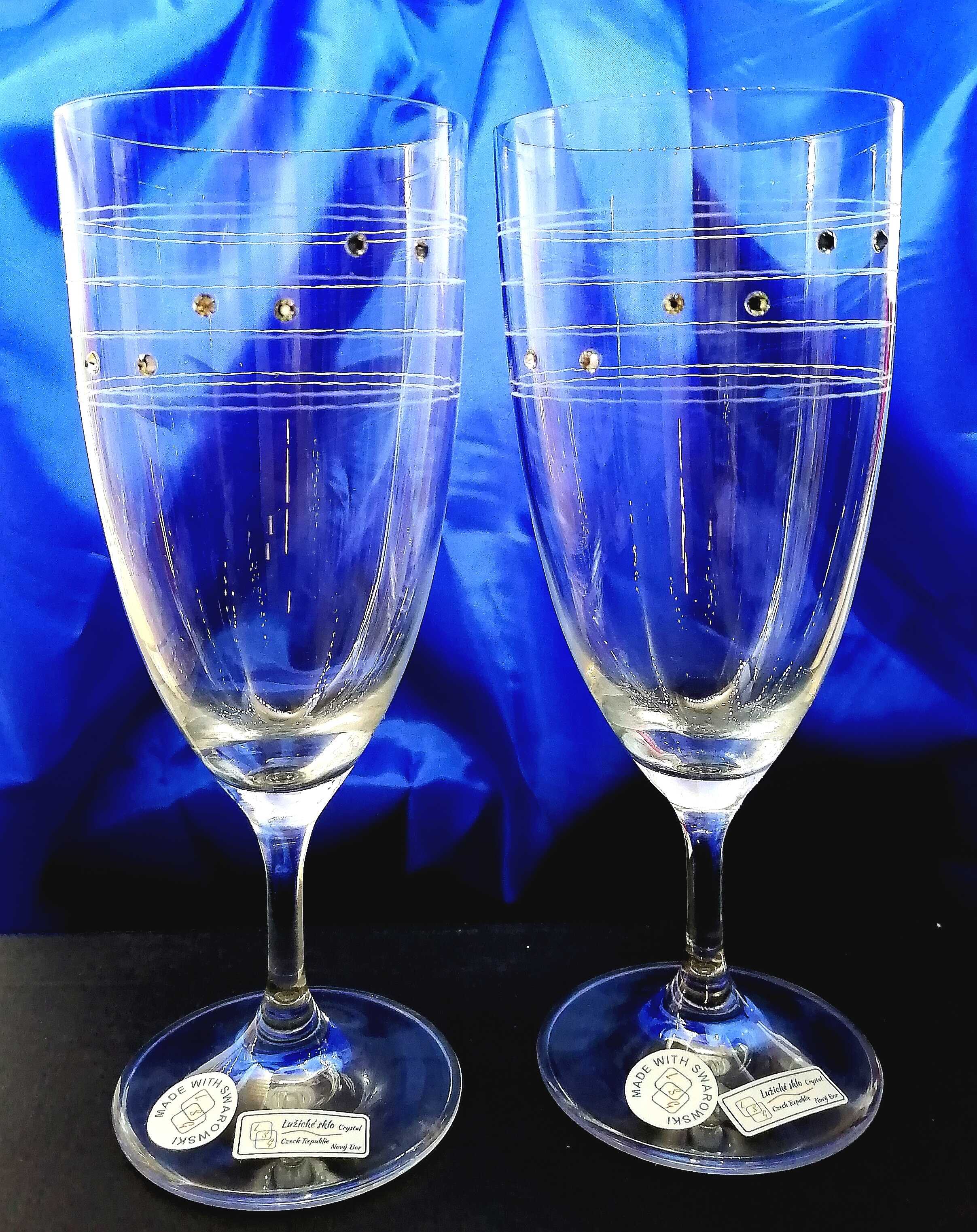 LsG-Crystal Skleničky na pivo/ vodu ručně broušené s krystaly SWAROVSKI dekor Claudia Kate-570 380 ml 6 Ks.