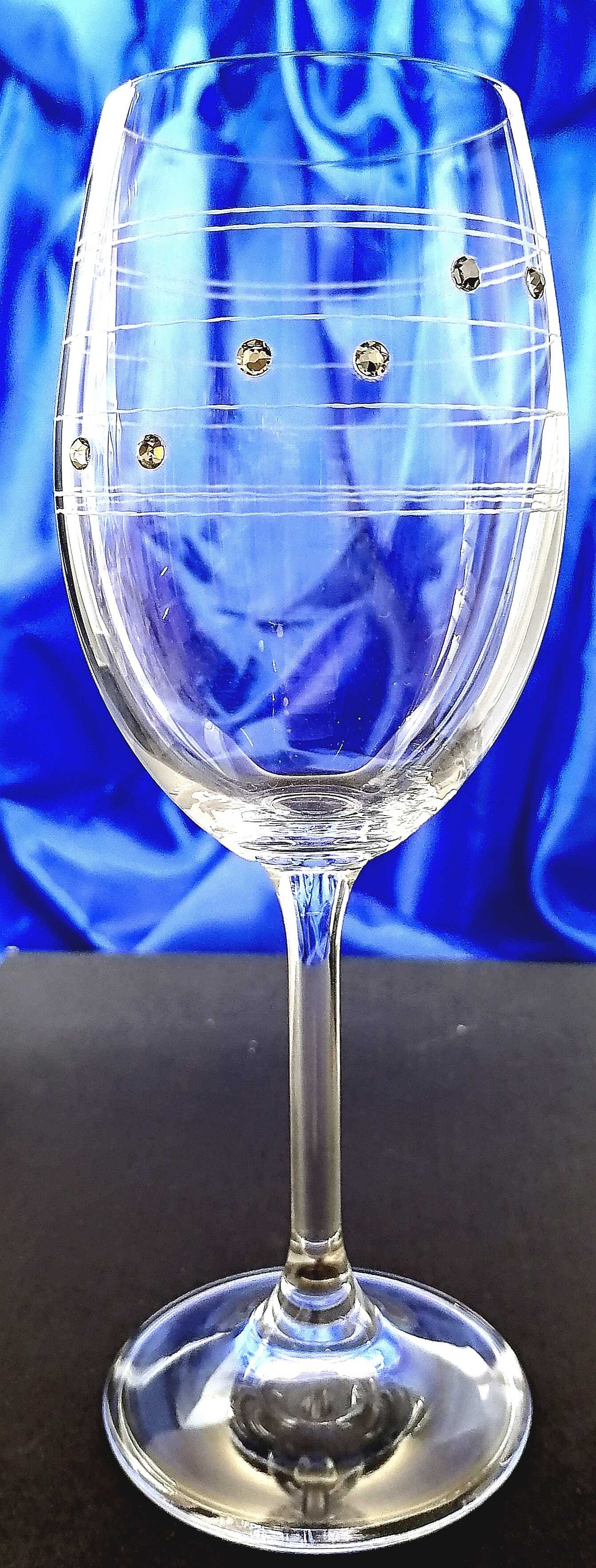 Weißwein Glas/ Weißweingläser mit Swarovski Steinen Geschenkkarton CX-834 240 ml 6 Stk.