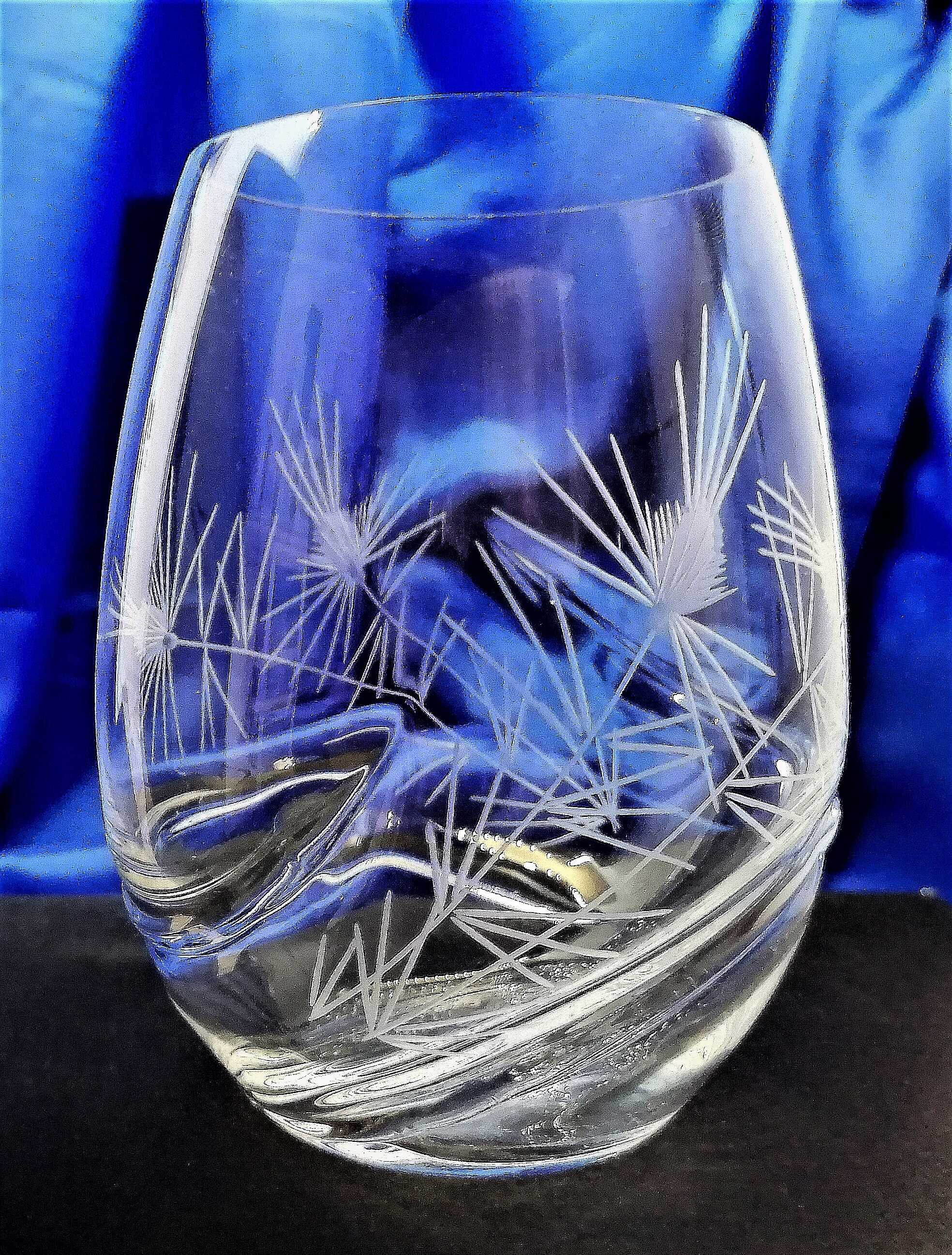LsG-Crystal Skleničky na víno/ vodu ručně broušené ryté dekor Bodlák originál balení Turbulence-940 500 ml 2 Ks.
