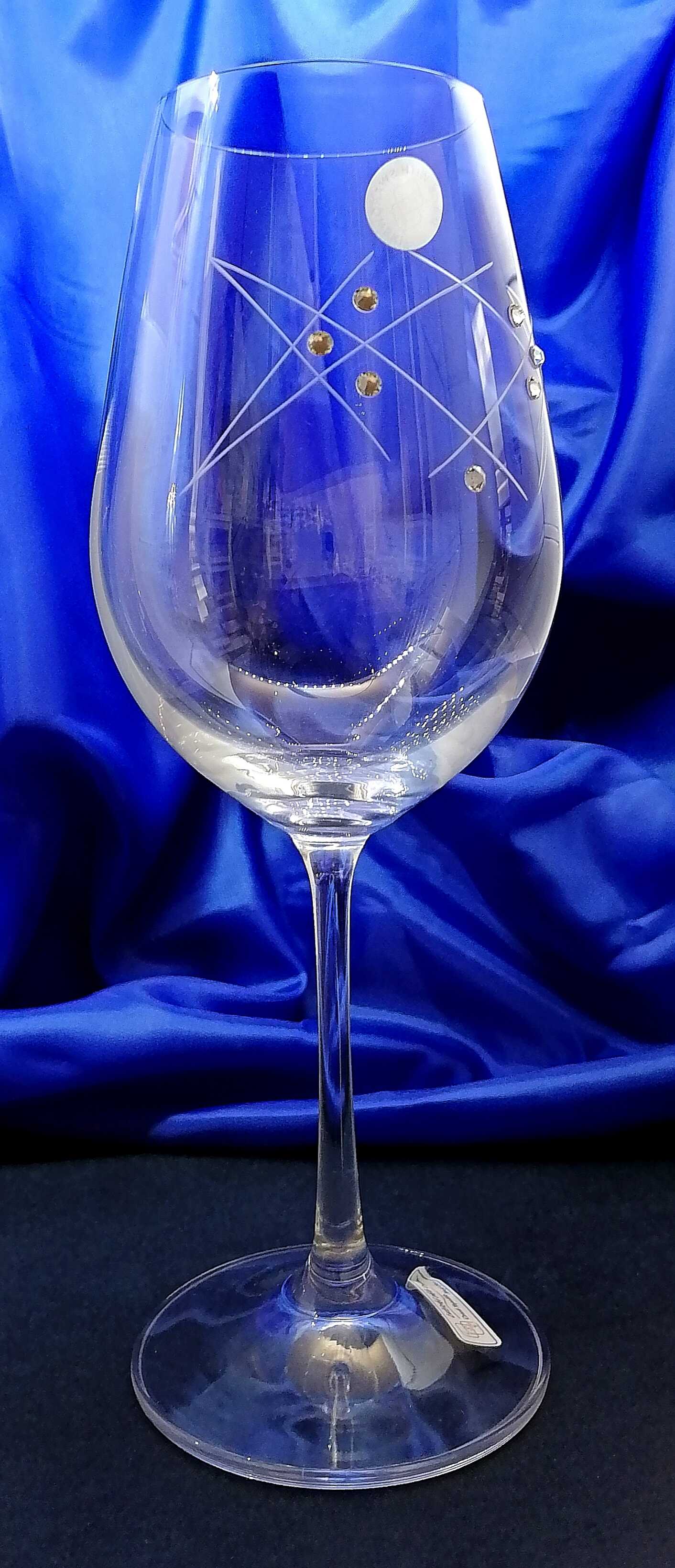 LsG-Crystal Skleničky na červené víno 42 x Swarovski krystal  dekor Erb Viola-7846 450 ml 6 Ks.