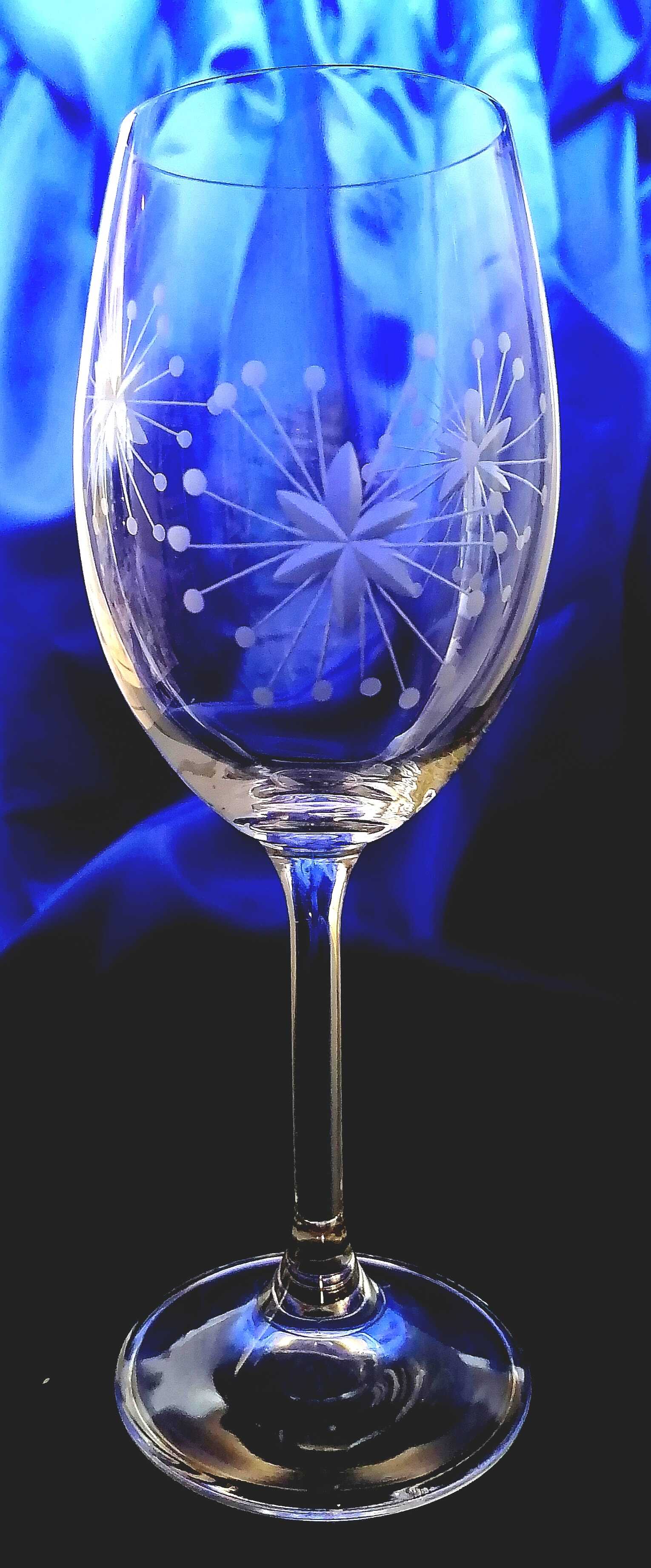 Weißwein Glas/ Rotwein Glas Hand geschliffen Schneeflocke Lara-7815 350ml 6 Stück.