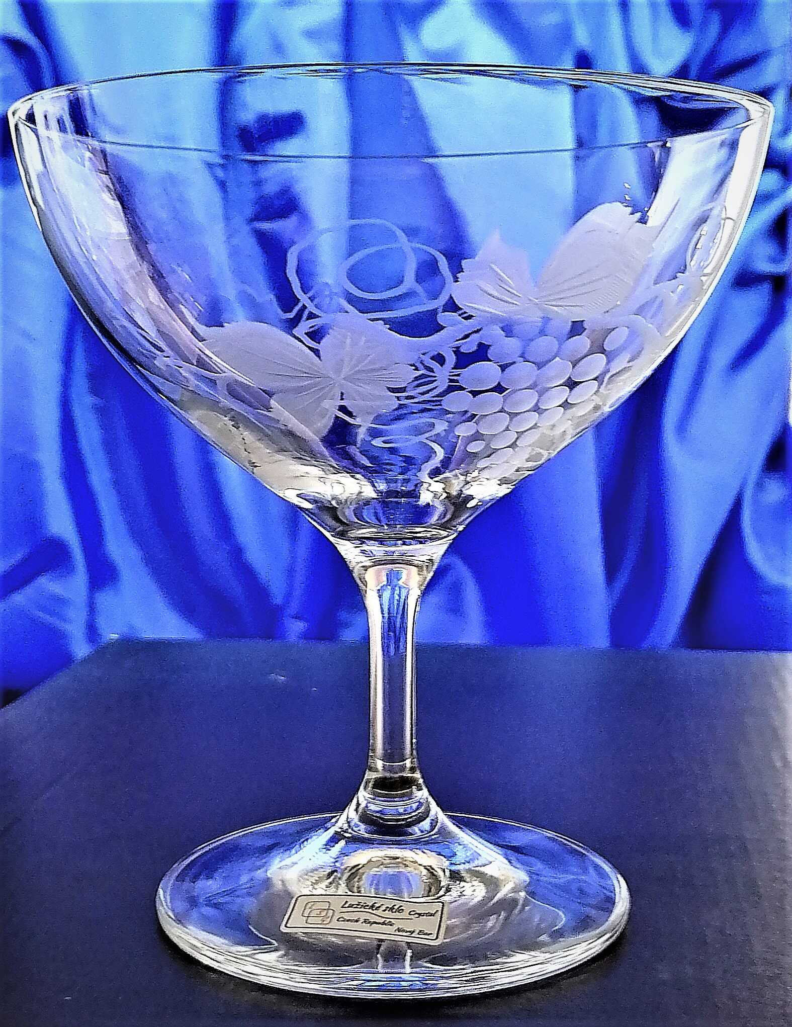 Sektschale/ Cocktail-Gläser Hand geschliffen Muster Weinlaub FR-289 340 ml 2 Stk.