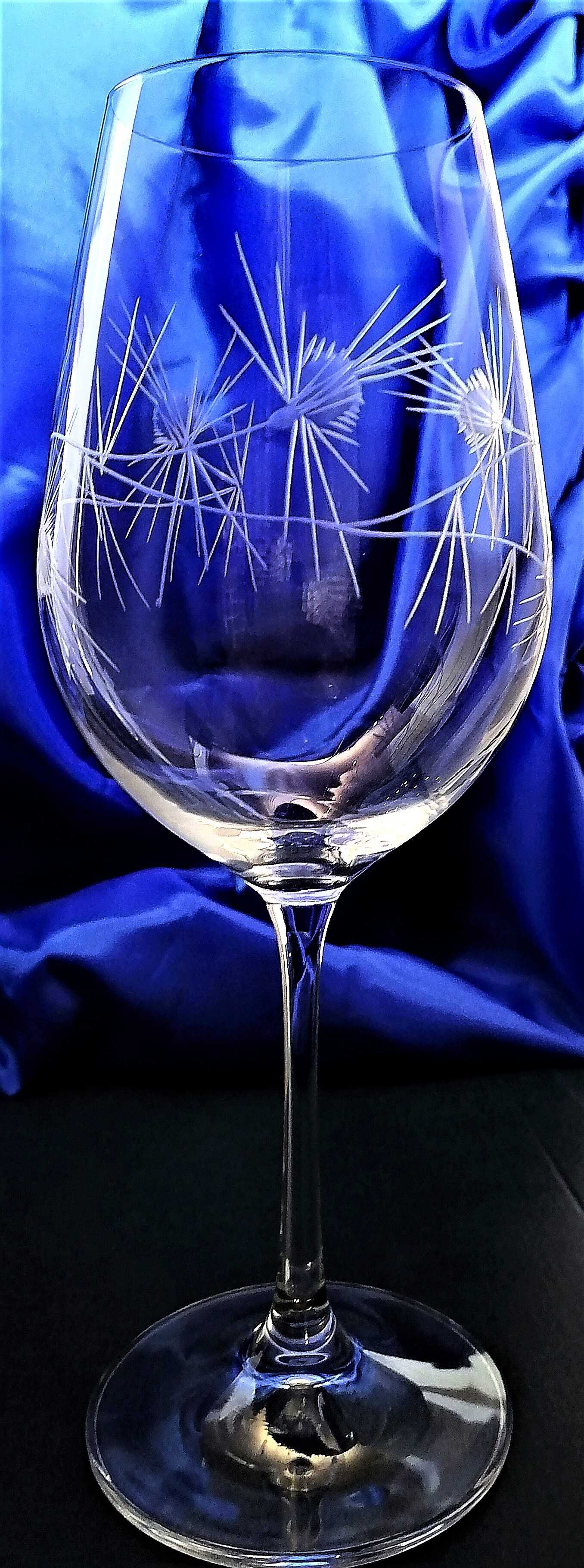 Rotwein Glas Rotweingläser Hand geschliffen Muster Distel Viola-378 550 ml 6 Stk.