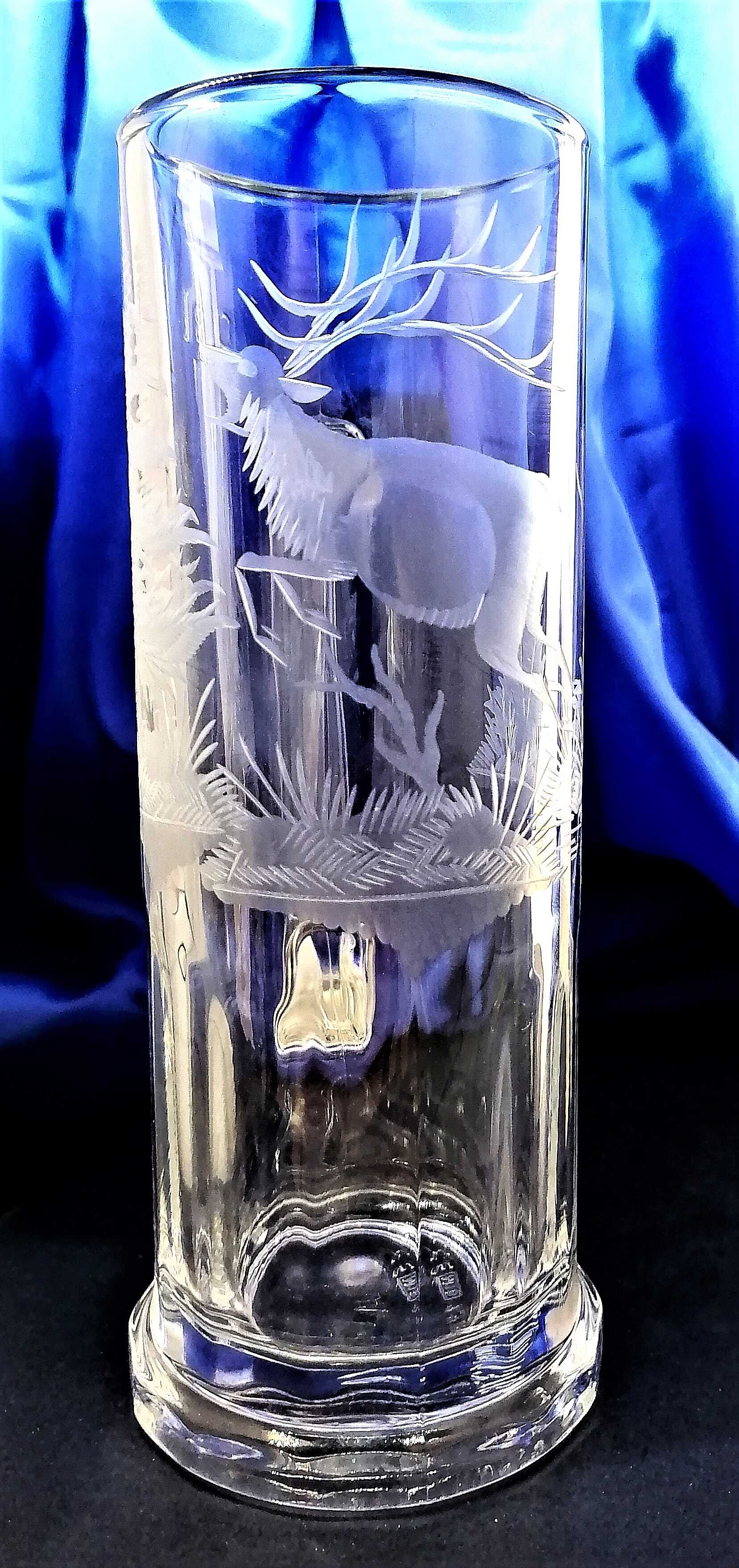 LsG-Crystal Sklenice pivní třetinka ručně broušené ryté dekor Jelen VU-4082 330 ml 1 Ks.