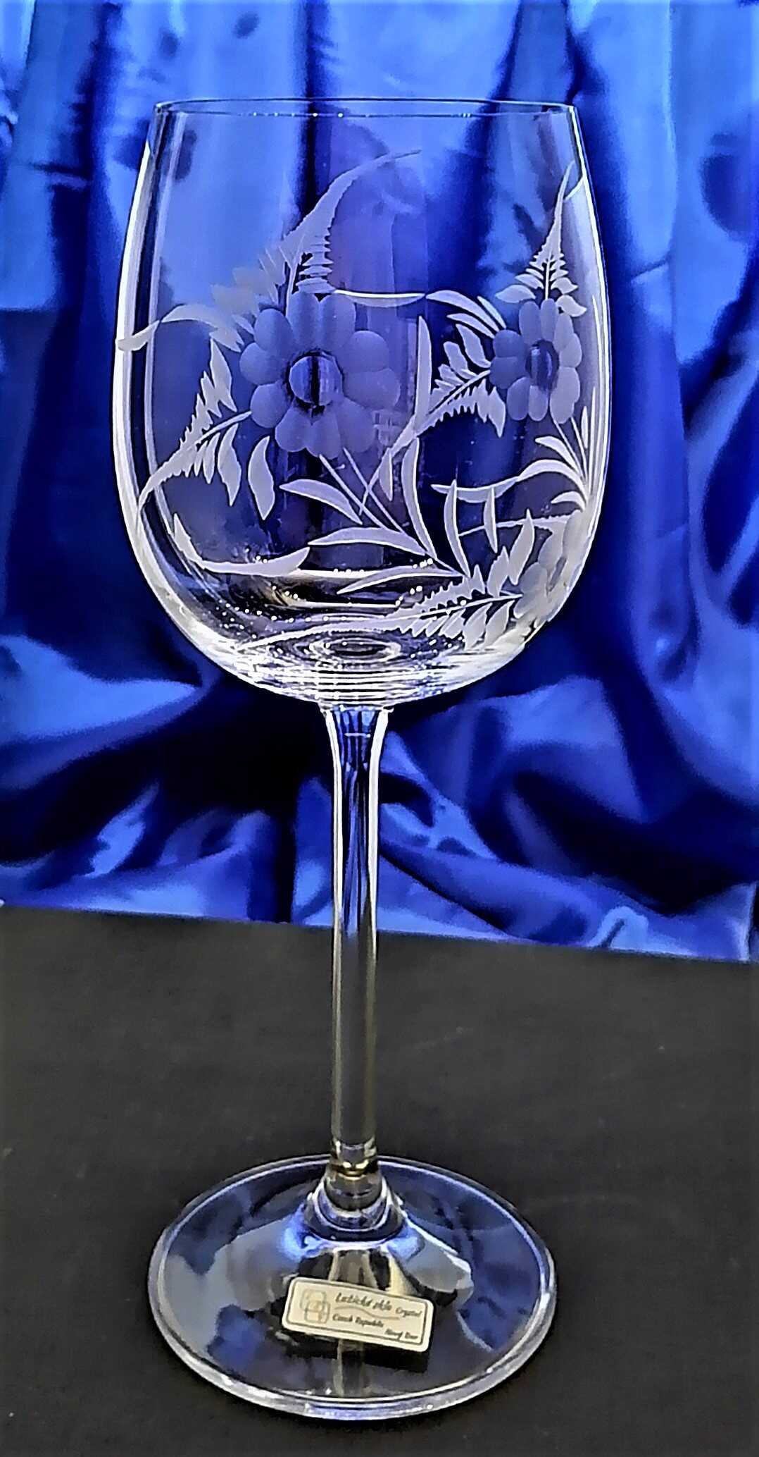 Geburtstag Glas/ Jubiläums Weißwein Glas Hand geschliffen Blume Erika-1849 350 ml 1 Stück.