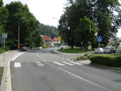 Výjezd z města, směr Liberec a Rumburk