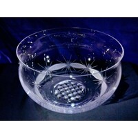 LsG-Crystal Skleněná mísa broušená křišťálová s ozdobným dnem Kanta originál balení MI-106 135 x 210 mm 1 Ks.