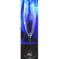 LsG-Crystal Skleničky na šampus/ sekt ručně broušené/ ryté dekor Vločka Gis-038 230ml 6 Ks.