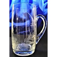 Geburtstag Glas/ Jubiläums Bier Kristallglas mit Henkel Hand geschliffen J-112