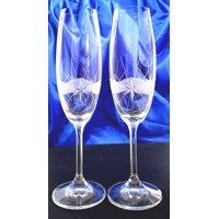 Champagner Glas/ Sektgläser Hand geschliffen Geschenkkarton mit Satin DV-079 2...