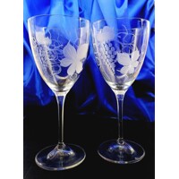 Weißwein Glas/ Weißweinlgläser Hand geschliffen Weinlaub WW-004 250 ml.