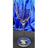 LsG-Crystal Skleničky broušené na bílé víno dekor Pampeliška Kate-001 250ml 6 Ks.