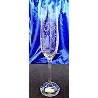 LsG-Crystal Jubilejní sklenice výroční na šampus sekt Flétna ručně ryté broušené dekor Pampeliška J-050 200ml 1 Ks.