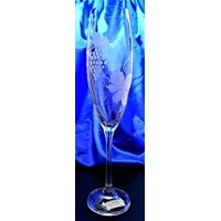 LsG-Kristall Sektkelch/Champagner Kristallgläser Hand geschliffen Weinlaub DV-069.190 ml 4 Stück.