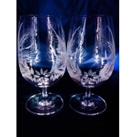 Bier Glas/ Wassergläser Hand geschliffen Muster Gerste Geschenkkarton DV-065 3...