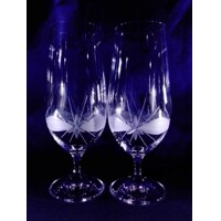 LsG-Crystal Skleničky na pivo ručně broušené/ ryfé dekor Kanta VU-134 380ml 2 Ks.