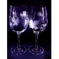 LsG-Crystal Skleničky na červené víno ručně broušené/ ryté dekor Víno dárkově baleno satén WW-169 450ml 2 Ks.