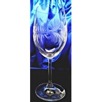LsG-Crystal Skleničky na červené/ bíle víno broušené dekor Růže dárkové balení Lara-184 350ml 2 Ks.