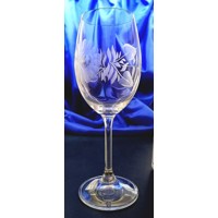 LsG-Crystal Skleničky na víno ručně broušené ryté dekor Růže Lara-190 450 ml 4...