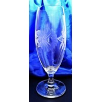Lsg-Kristall Bier/Wasser Kristallgläser Hand geschliffen Alt Gravur Rose VU-192 380 ml 4 Stück