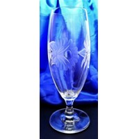 Lsg-Kristall Bier/Wasser Kristallgläser Hand geschliffen Alt Gravur Rose VU-19...