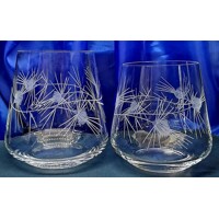 LsG-Crystal Skleničky na rum karibský velký malý dekor Bodlák WU-196 395ml 285ml 2 Ks.