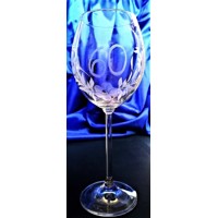 LsG-Crystal Jubilejní sklenička na víno rytá kvě...