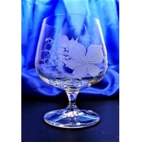 LsG-Crystal sklenice Skleničky broušené na koňak dekor Víno dárkové balení satén  Dia-213 250 ml 6 Ks.