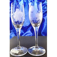 LsG-Crystal Skleničky na likér ručně ryté broušené dekor Víno L-221 60ml 6 Ks....