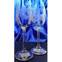 LsG-Crystal Skleničky na likér ručně ryté broušené dekor Růže L-227 60ml 6 Ks....